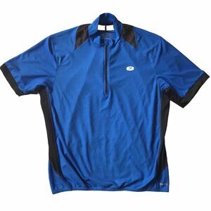 Sugoi Mens L Blue Black 1/4 Zip Short Sleeve Cycling Jersey Road Biking Mountain
